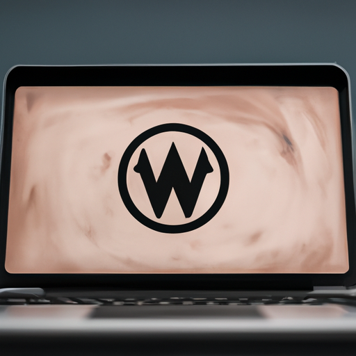 תמונה של מחשב נייד עם לוגו וורדפרס על המסך